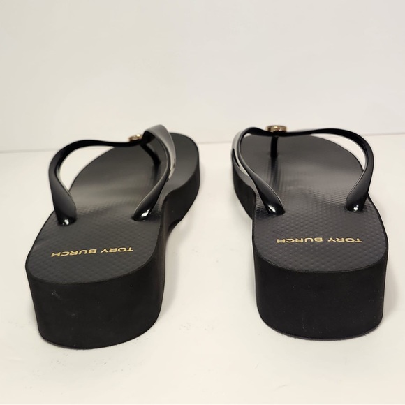 Tory Burch Eva Platform Black Flip Flops - Womens Size 9 - Excl Cond! - Picture 5 of 16